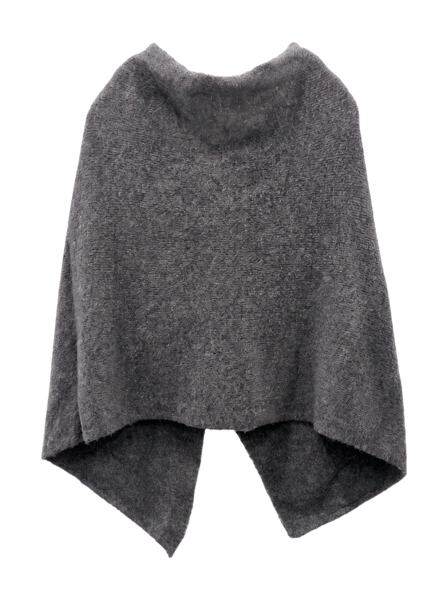 BRUSHED YARN PONCHO