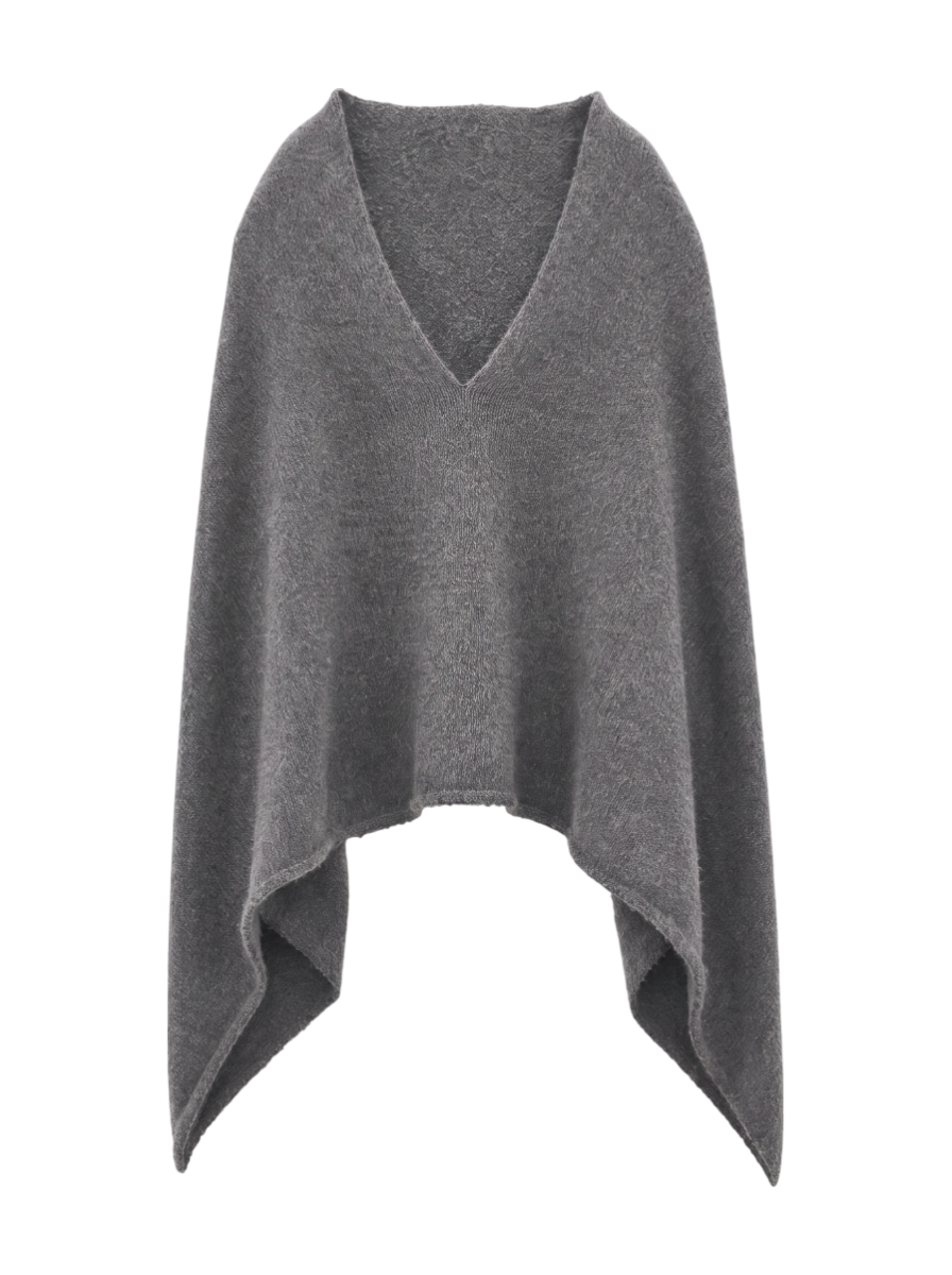 BRUSHED YARN PONCHO