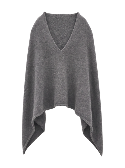 BRUSHED YARN PONCHO
