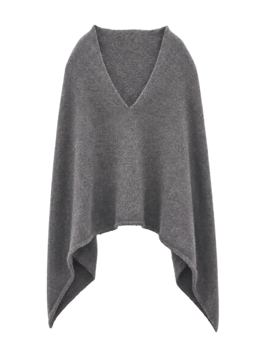 BRUSHED YARN PONCHO