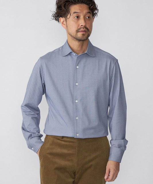 SHIPS:<吸水 速乾>ALBINI ジャージー ヘリン ワンピースカラー シャツ