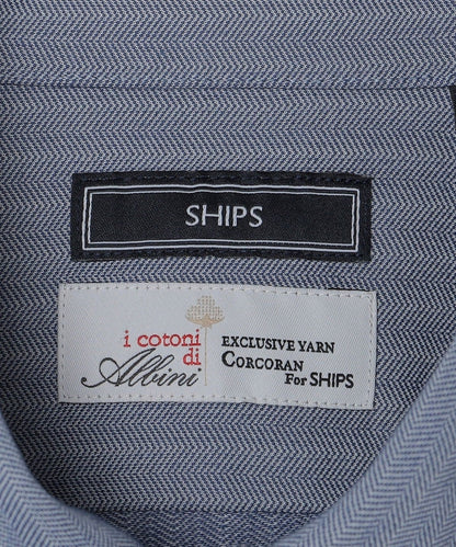 SHIPS:<吸水 速乾>ALBINI ジャージー ヘリン ワンピースカラー シャツ