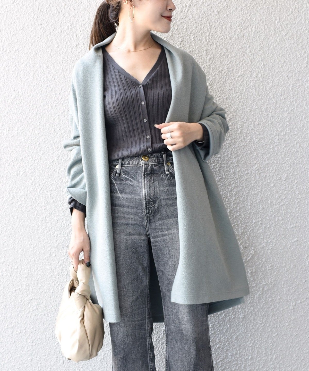 〈手洗い可能〉ブークレダブルフェイス羽織り