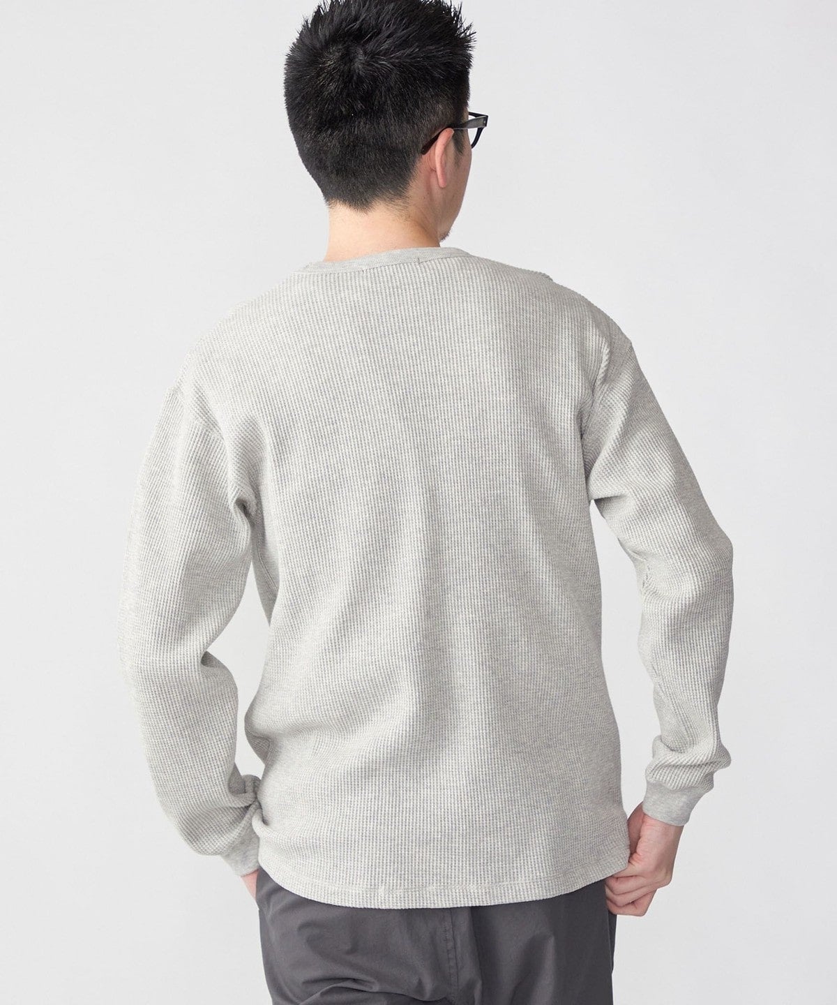SHIPS: ベーシック ワッフル 長袖 Tシャツ