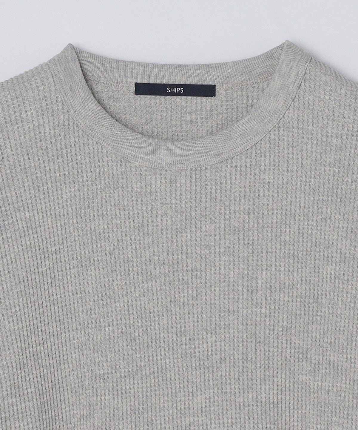 SHIPS: ベーシック ワッフル 長袖 Tシャツ