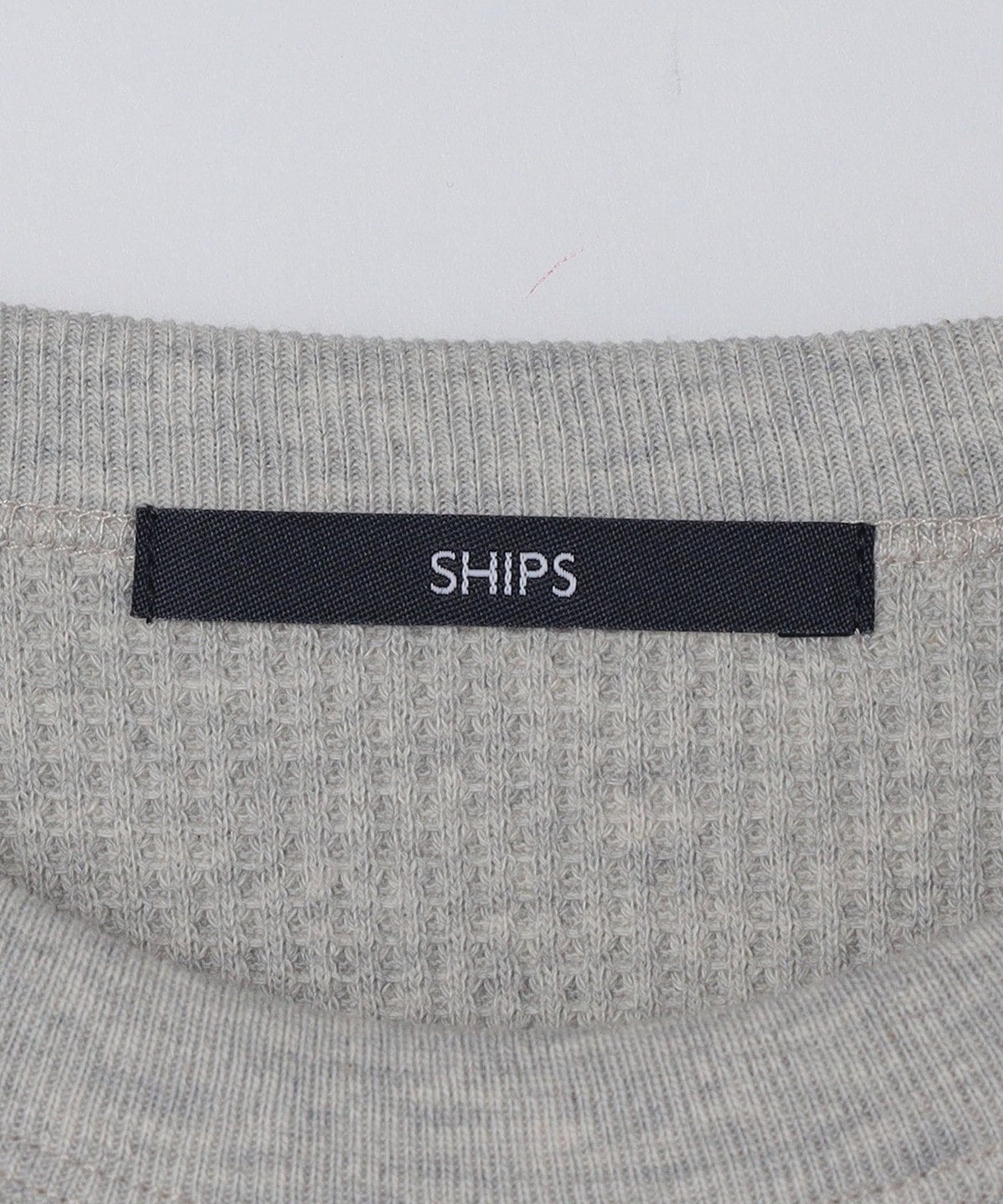 SHIPS: ベーシック ワッフル 長袖 Tシャツ