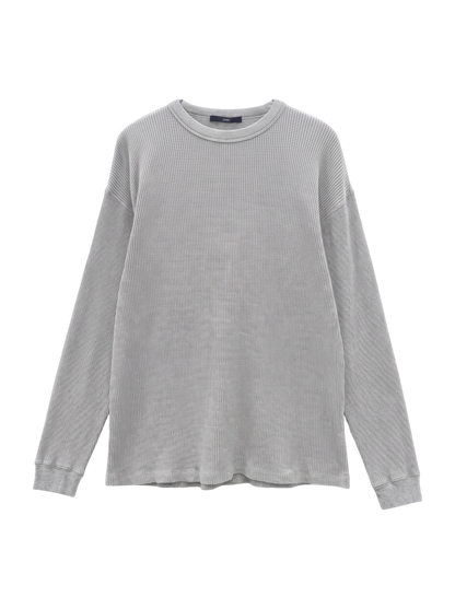 SHIPS: ベーシック ワッフル 長袖 Tシャツ