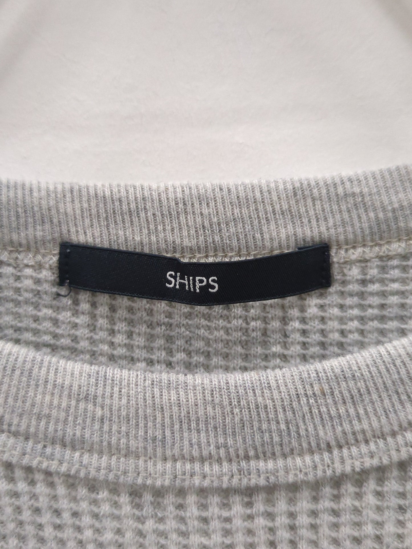 SHIPS: ベーシック ワッフル 長袖 Tシャツ