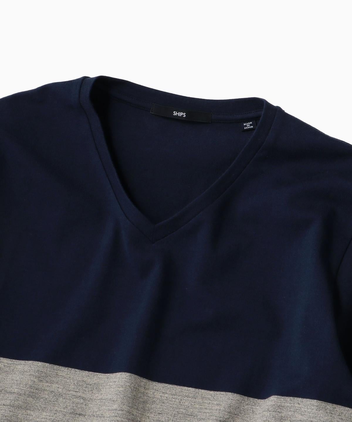 SHIPS: MADE IN JAPAN ワイドボーダー Vネック Tシャツ 19SS