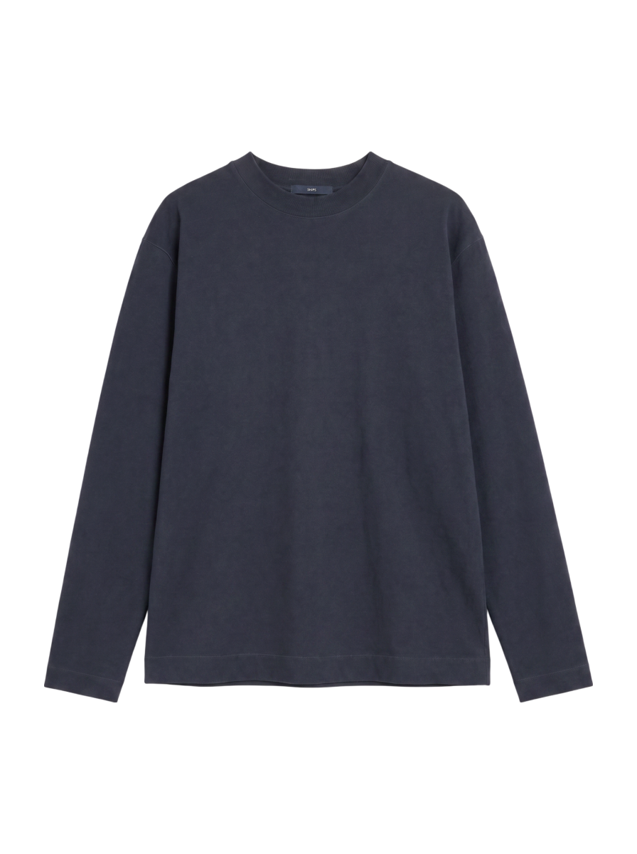 SHIPS: コットン ハイゲージ ポンチ ライト ロングスリーブ Tシャツ
