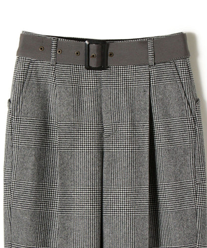 PrimaryNavyLabel:グレンチェックベルトパンツ