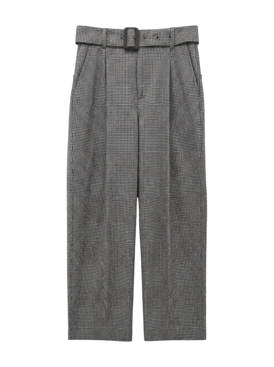 PrimaryNavyLabel:グレンチェックベルトパンツ