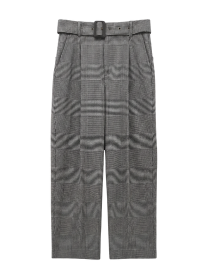 PrimaryNavyLabel:グレンチェックベルトパンツ