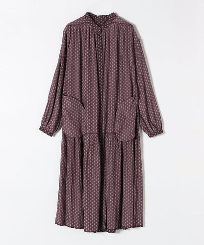 SHIPS any:〈ウォッシャブル〉ロウ ギャザー ロング スリーブ ワンピース
