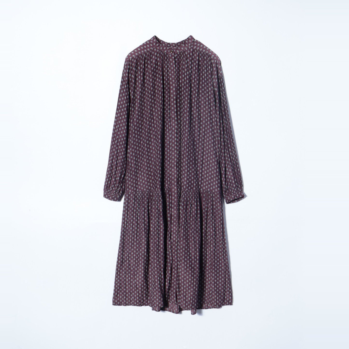SHIPS any:〈ウォッシャブル〉ロウ ギャザー ロング スリーブ ワンピース
