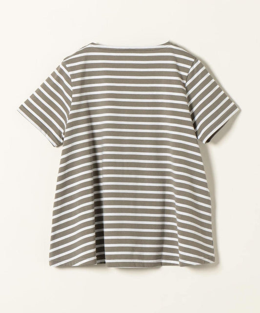 ORCIVAL:フレアスリーブボーダーカットソー