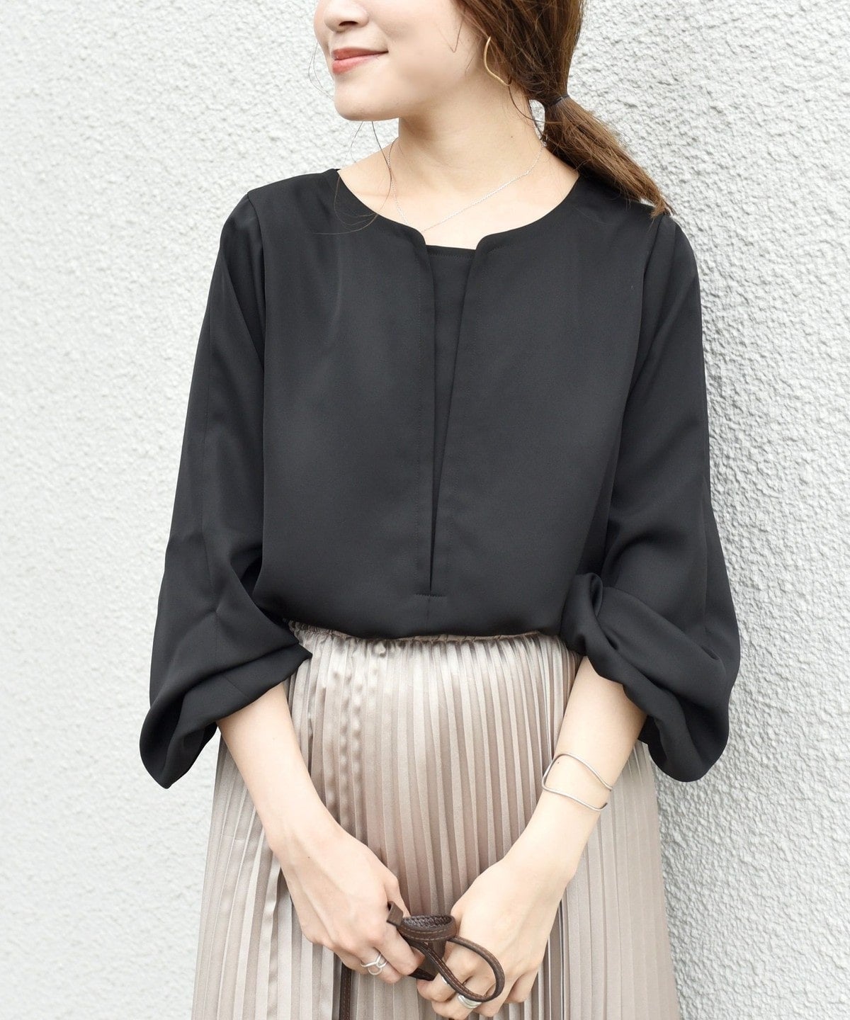 【WEB限定】〈手洗い可能〉スリーブチェンジ4WAYブラウス