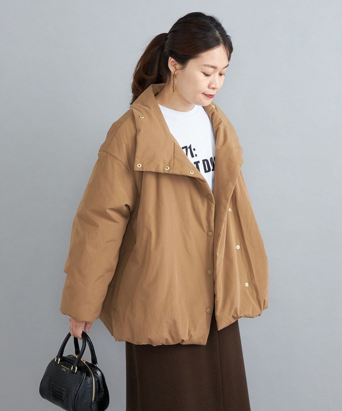 〈撥水加工〉コットンポリ ウェザー 中綿コート