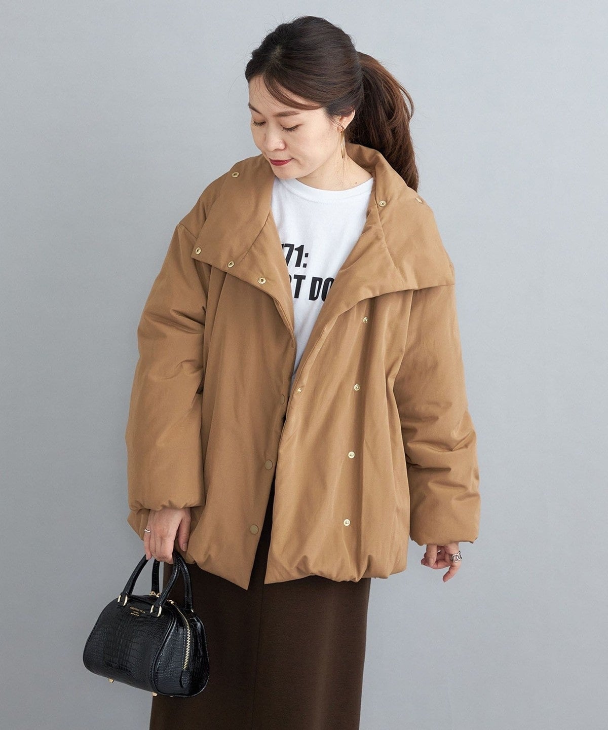 〈撥水加工〉コットンポリ ウェザー 中綿コート