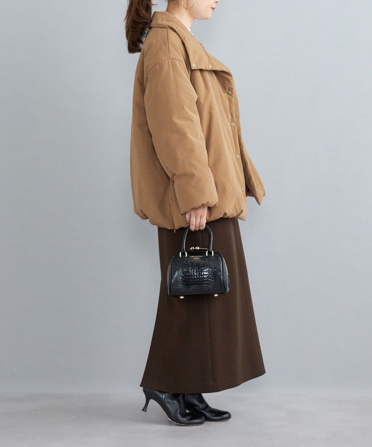 〈撥水加工〉コットンポリ ウェザー 中綿コート