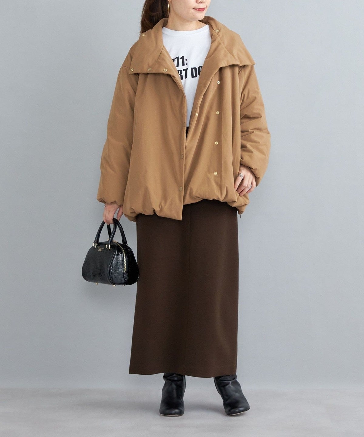 〈撥水加工〉コットンポリ ウェザー 中綿コート