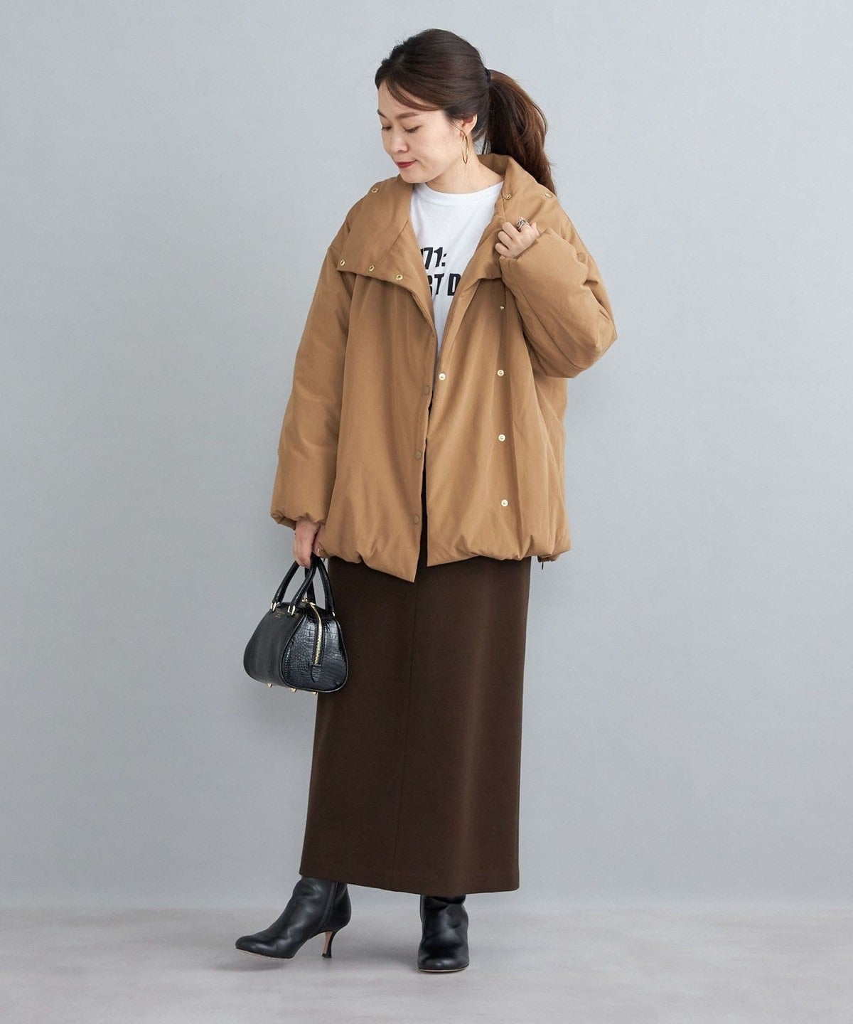 〈撥水加工〉コットンポリ ウェザー 中綿コート