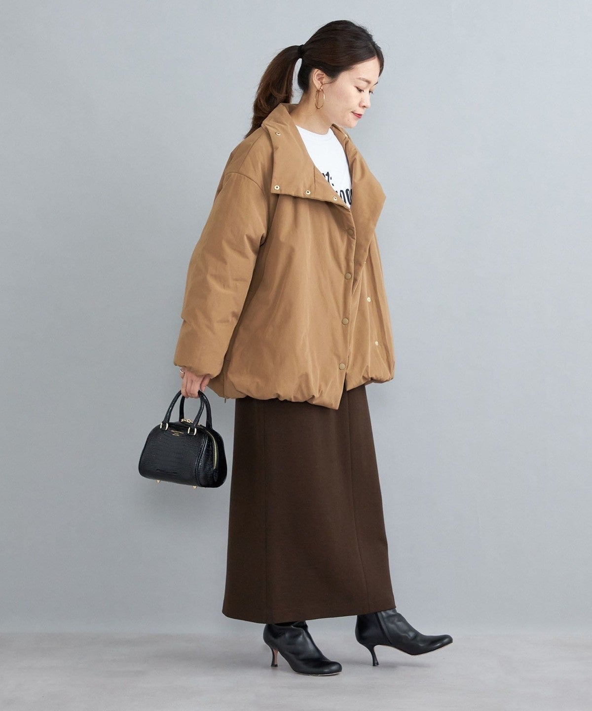 〈撥水加工〉コットンポリ ウェザー 中綿コート