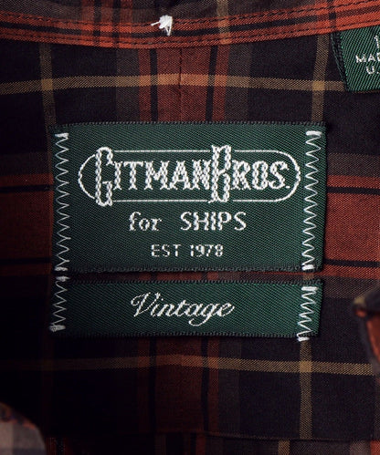 GITMAN VINTAGE: ポプリン チェック ボタンダウン シャツ