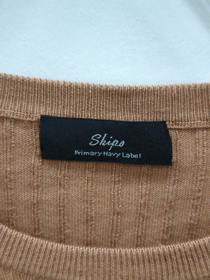SHIPS Primary Navy Label:シルク カシミヤ プルオーバー