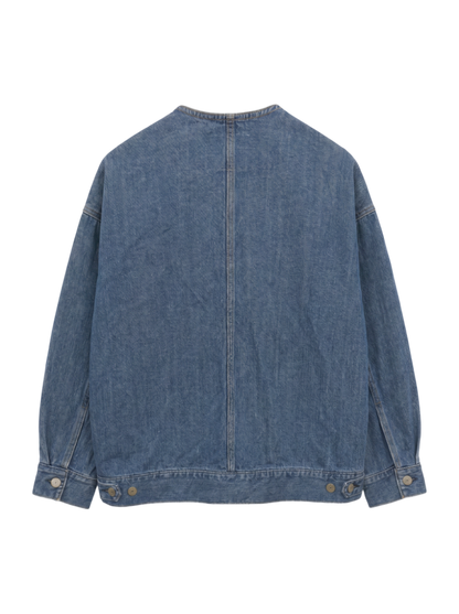 SHIPS any: ノーカラー デニム ブルゾン［SHIPS any DENIM］
