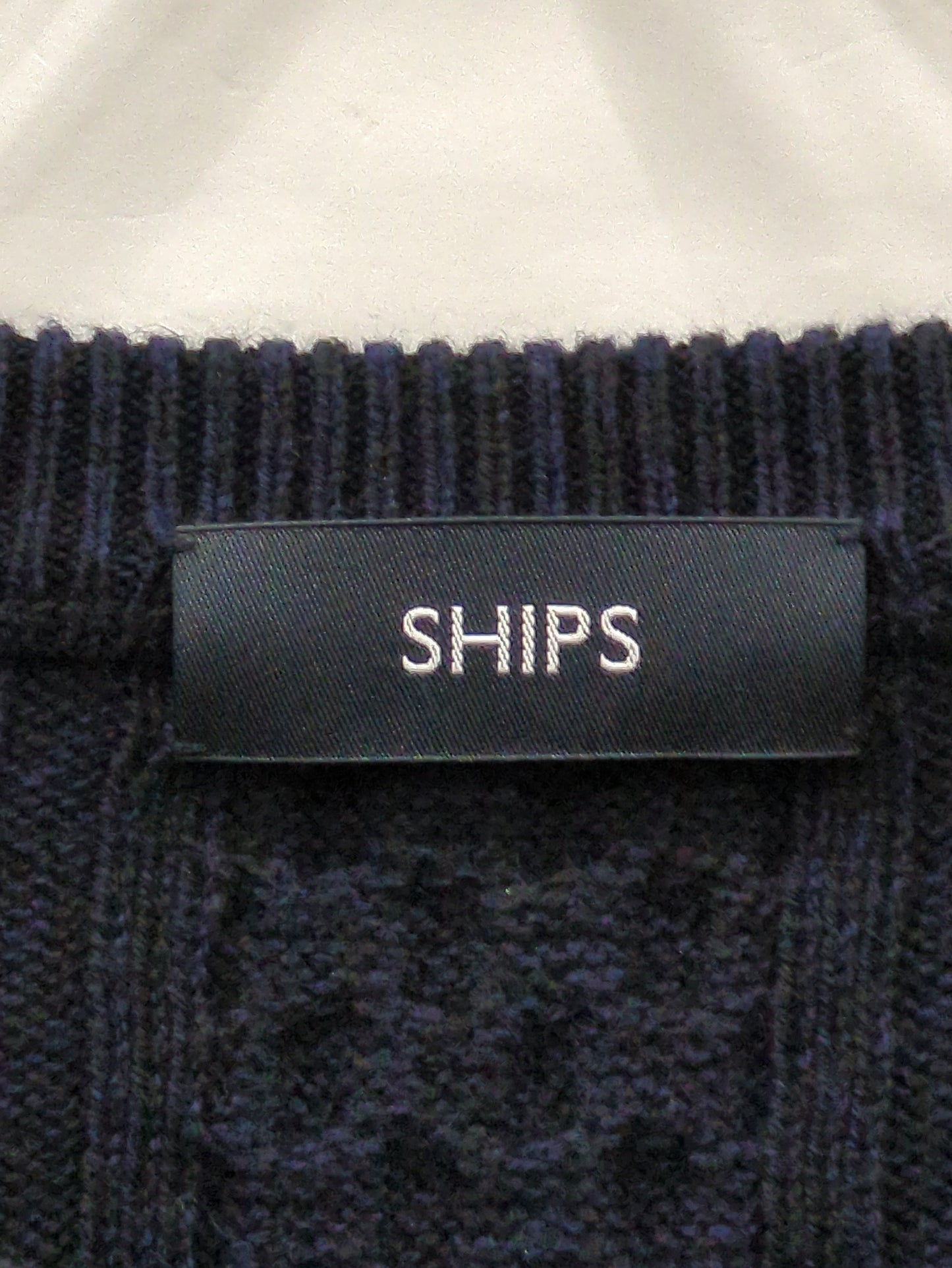 SHIPS:〈手洗い可能〉コットン ウール アラン クルーネック プルオーバー ニット