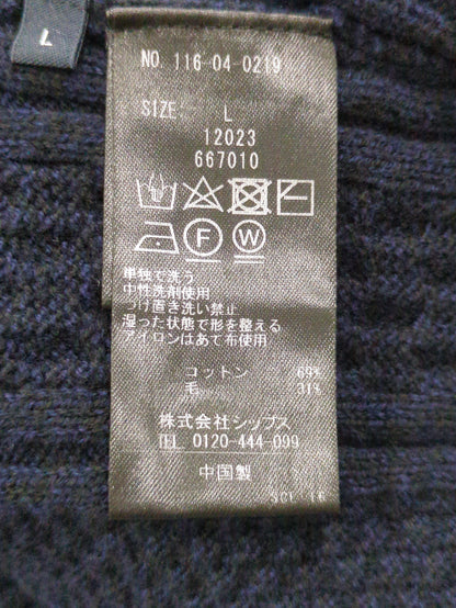SHIPS:〈手洗い可能〉コットン ウール アラン クルーネック プルオーバー ニット