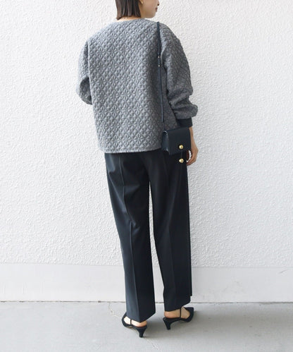 【WEB限定】〈手洗い可能〉キルティング ジャカード カーディガン