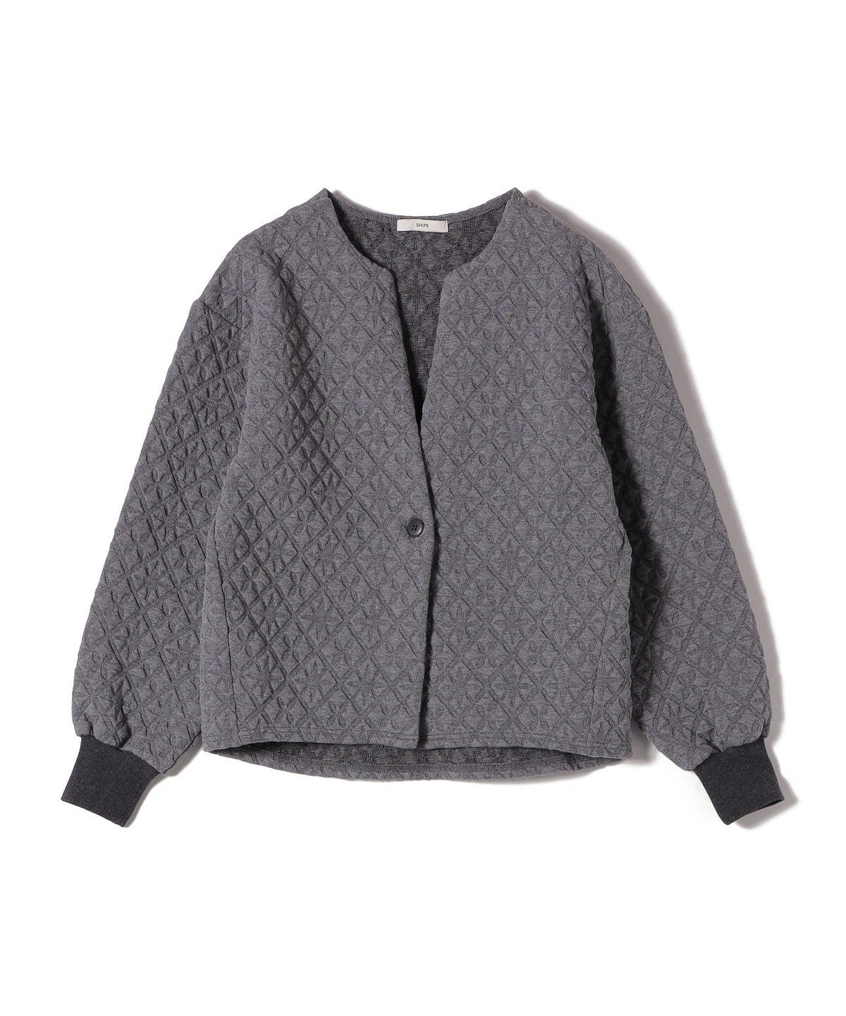【WEB限定】〈手洗い可能〉キルティング ジャカード カーディガン