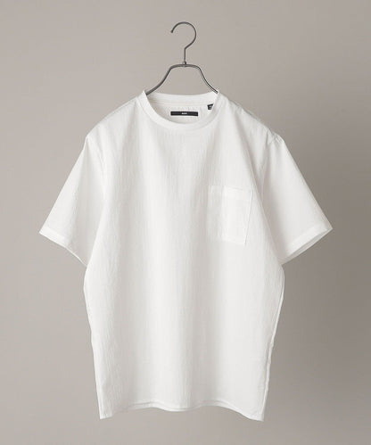 SHIPS: COOLMAX(R) シアサッカー クルーネック Tシャツ