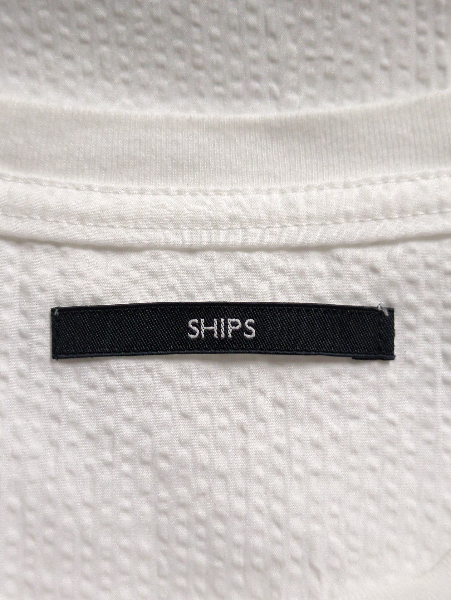 SHIPS: COOLMAX(R) シアサッカー クルーネック Tシャツ