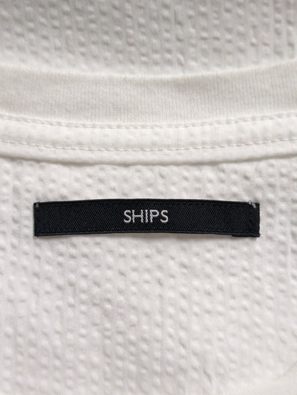 SHIPS: COOLMAX(R) シアサッカー クルーネック Tシャツ