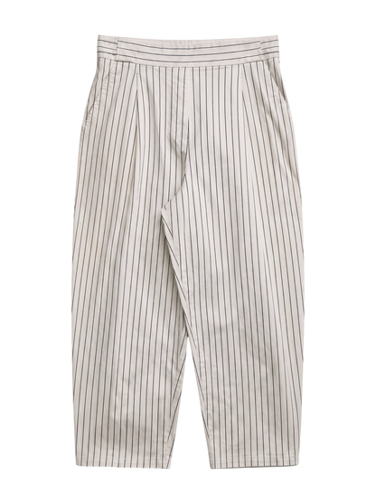 TWILL STRIPE TUCK PANTS