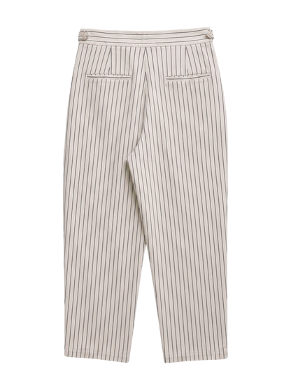 TWILL STRIPE TUCK PANTS
