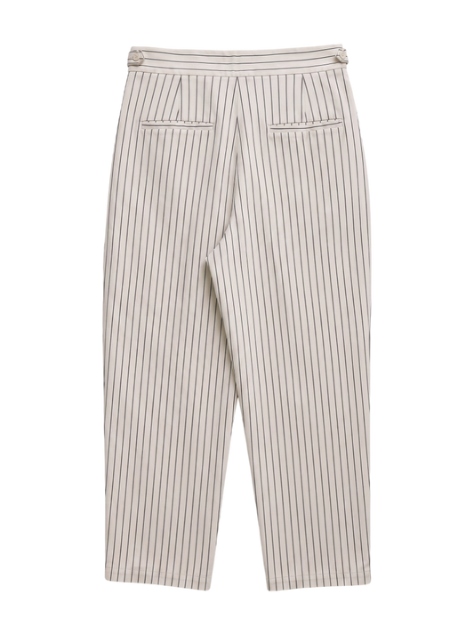 TWILL STRIPE TUCK PANTS