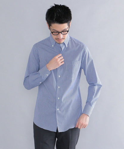 SHIPS: イージーアイロン ギンガムチェック イタリアンボタンダウン  シャツ