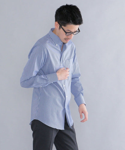 SHIPS: イージーアイロン ギンガムチェック イタリアンボタンダウン  シャツ