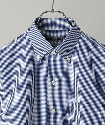 SHIPS: イージーアイロン ギンガムチェック イタリアンボタンダウン  シャツ