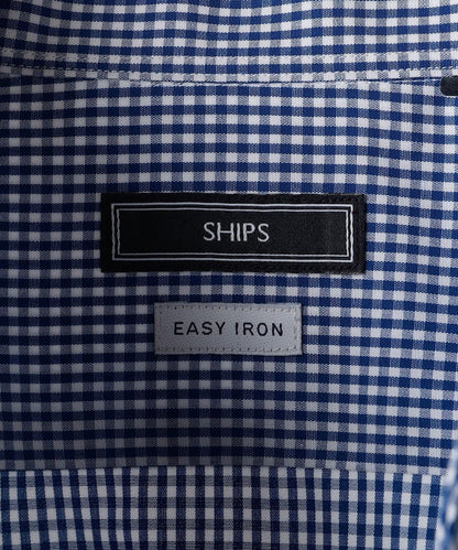 SHIPS: イージーアイロン ギンガムチェック イタリアンボタンダウン  シャツ
