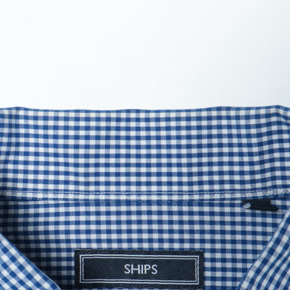 SHIPS: イージーアイロン ギンガムチェック イタリアンボタンダウン  シャツ