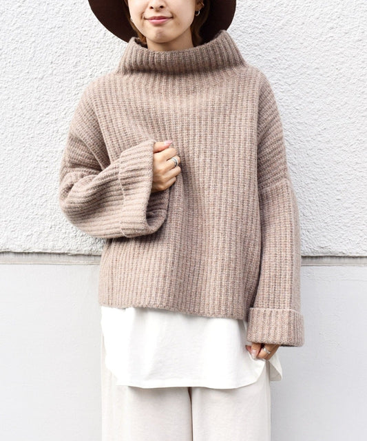 3G ワイドハイネックニット