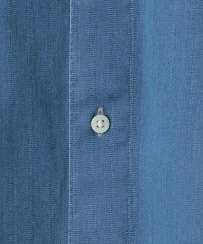 SHIPS:JAPAN FABRIC ウォッシュド ストレッチ インディゴ ワイド カラー