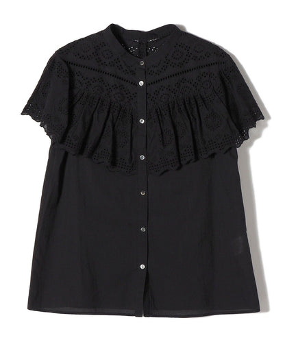 〈手洗い可能〉オリジナルレース刺繍フリルブラウス