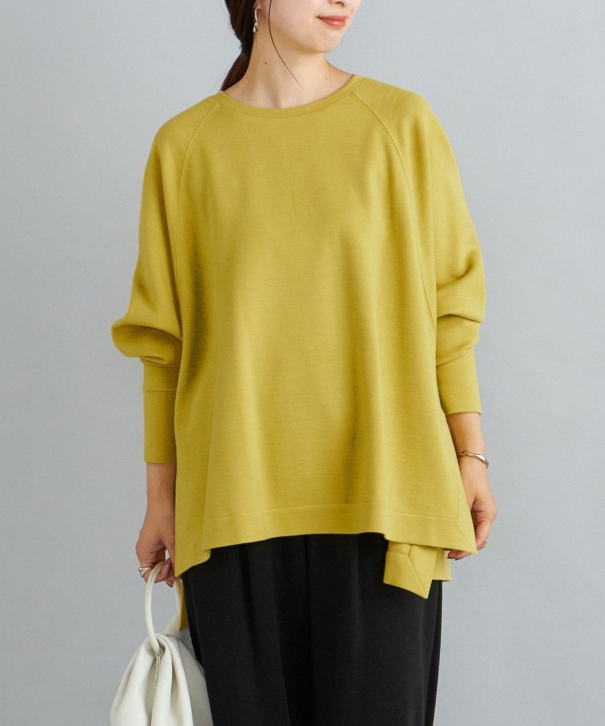 〈手洗い可能〉ウール混ジャージードルマンプルオーバー