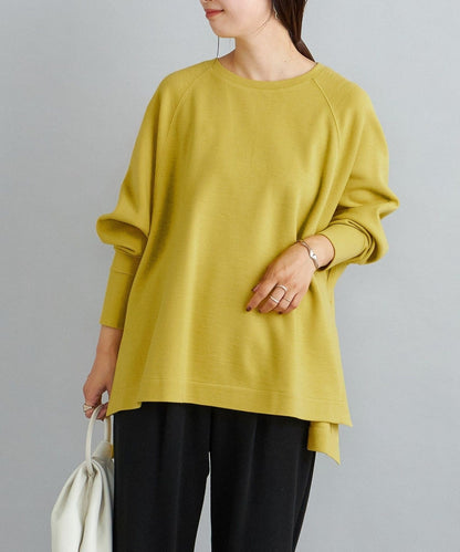 〈手洗い可能〉ウール混ジャージードルマンプルオーバー